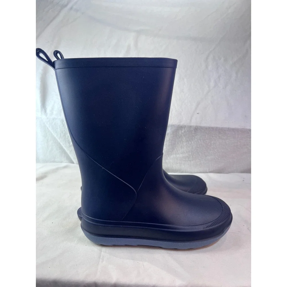 Cat & Jack Kids Navy Blue Waterproof Rubber Rain Boots Size 1 Matte Finish